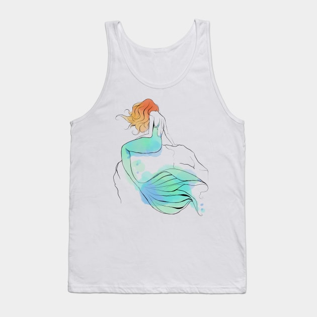 Mermaid in Dream Tank Top by Ginny Heart Lab